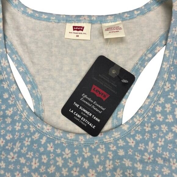 NWT LEVI'S The Summer Tank Slim Fit Sz 3X Floral Print - Picture 3 of 6